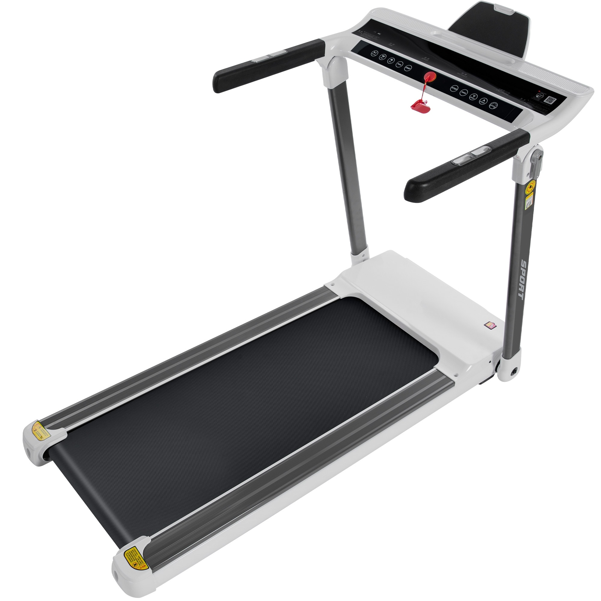 Portable Compact Treadmill Electric Motorized 3.5HP Medium Running Machine Foldable Motorised Walking Machine for Home Gym White On Sale Bed Bath Beyond 38139580
