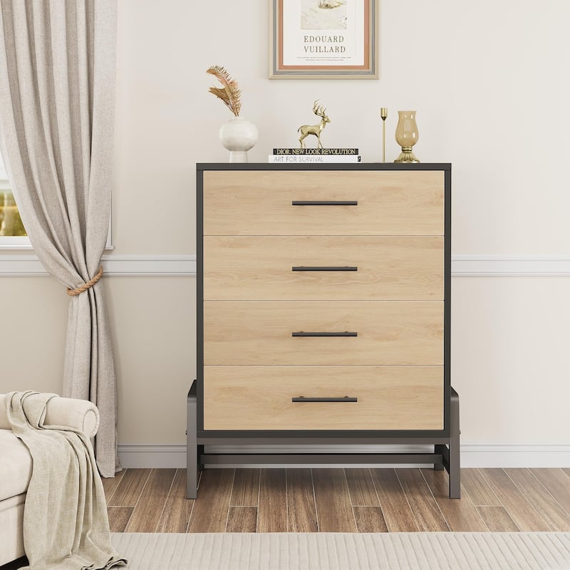 4/6/7 Drawer Dresser for Bedroom, Freestanding Wooden Storage Chest - 4-drawer - Black