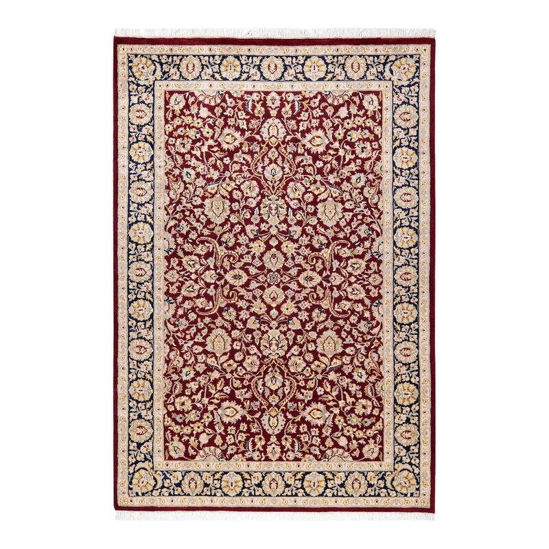 Overton Hand Knotted Wool Vintage Inspired Traditional Mogul Red Area Rug - 4 x 6