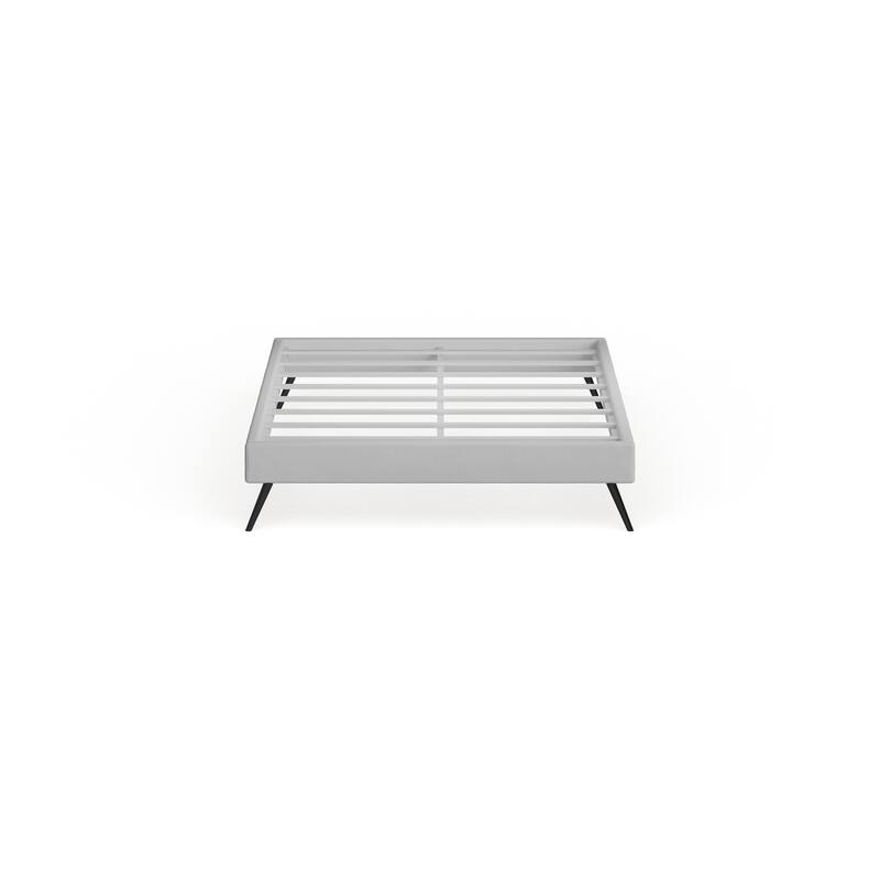 Carson Carrington Storfors White Wood Platform Bed with Round Splayed Legs