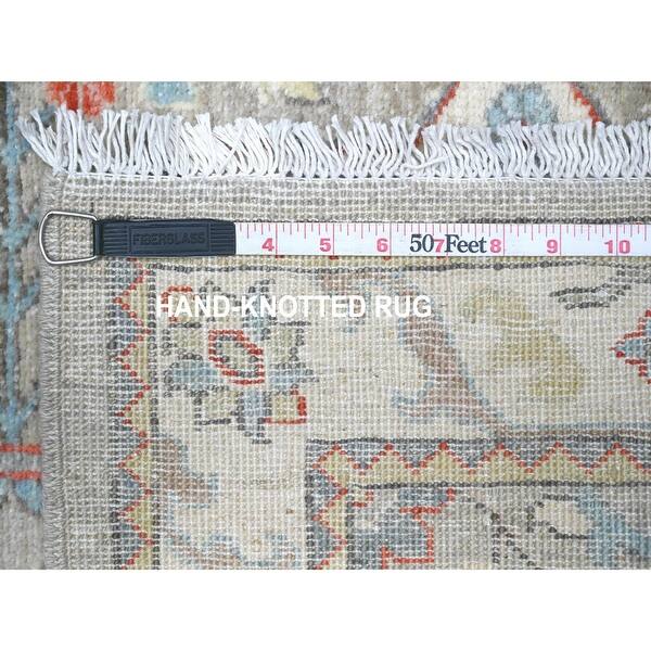Slav Rug Slave Grey with Pale Cobalt, Caucasian Ashtafa Design, Fine Aryana ...