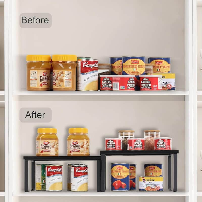 Stackable Kitchen Cabinet Shelves Organizer