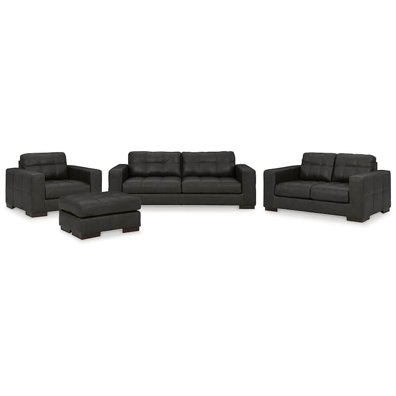 Signature Design by Ashley Luigi Black 4-Piece Upholstery Package - 96"W x 41"D x 35"H