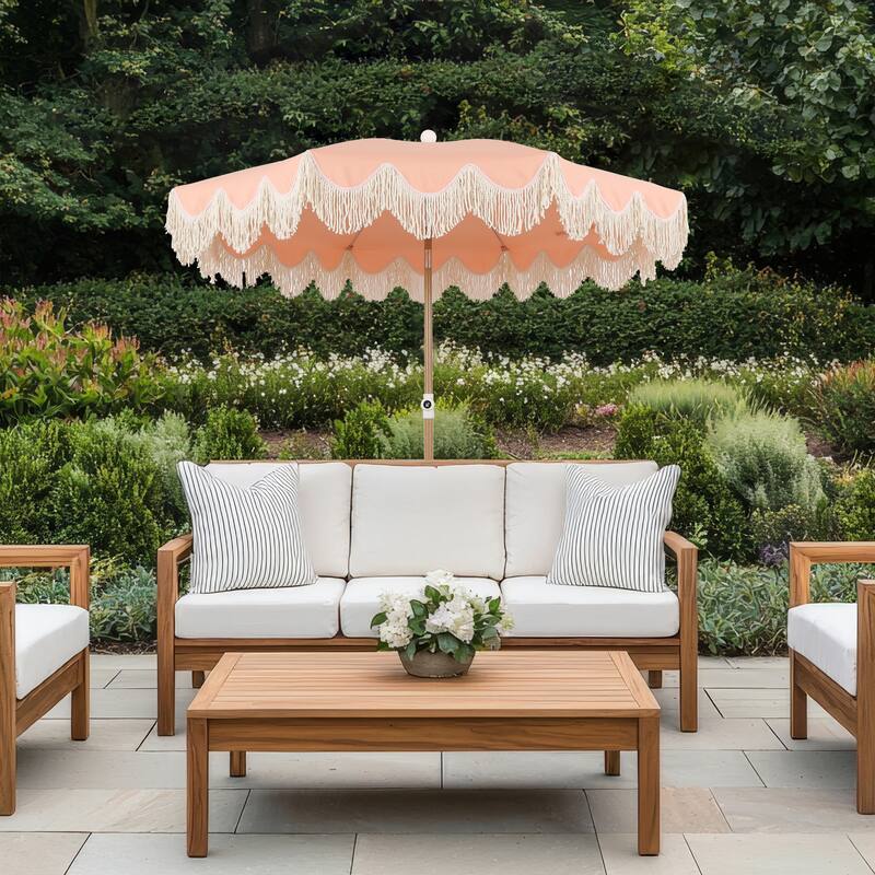 Mariner 6.5ft Classic Fringe Umbrella w/ Tilt & Bag