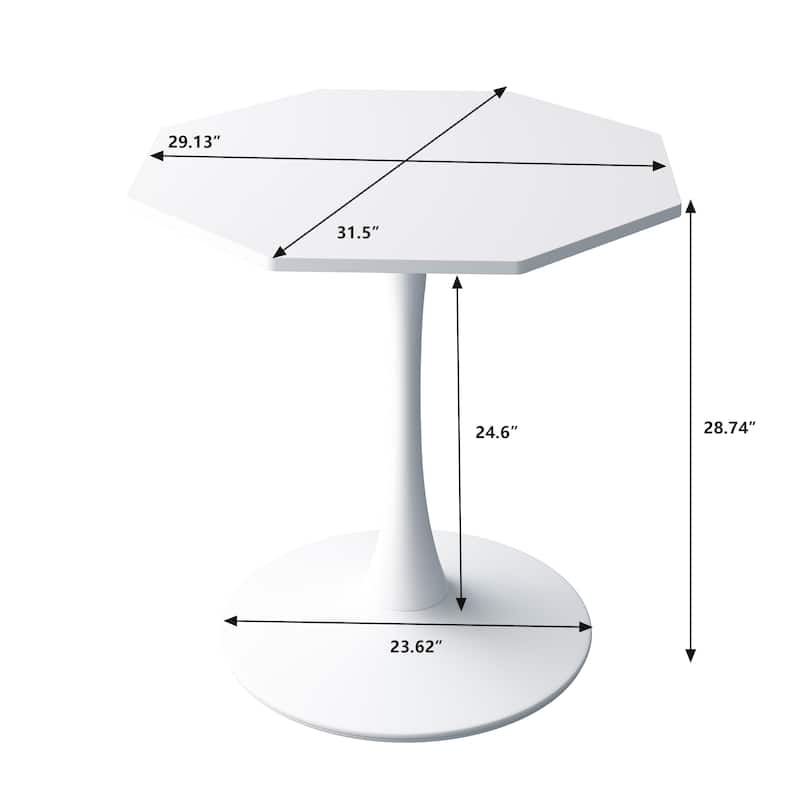 Dining Side Table with Metal Base
