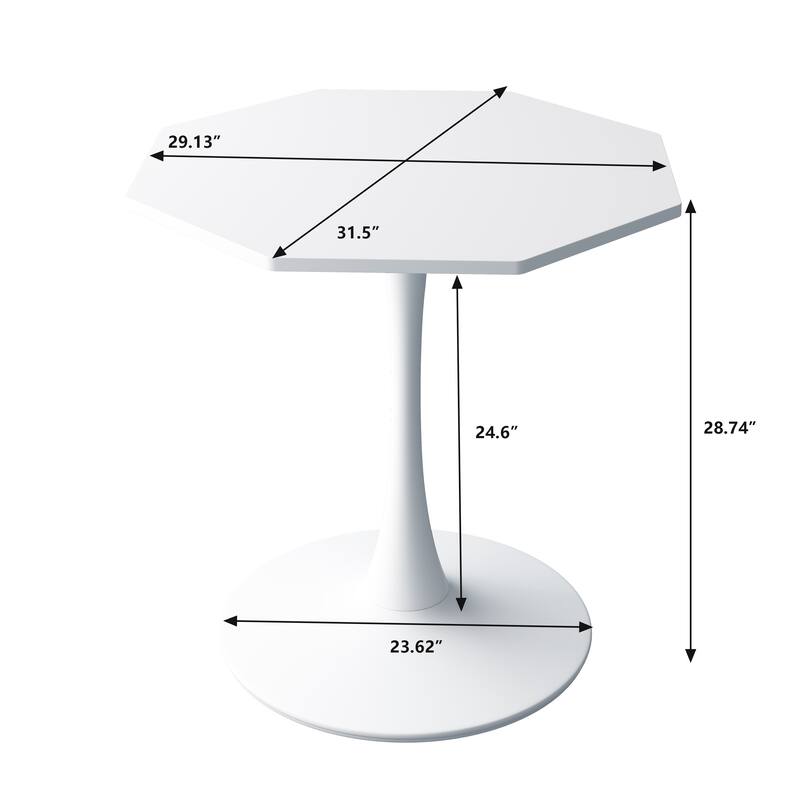 Modern Octagonal Dining Table,Metal Base,for Dining Room