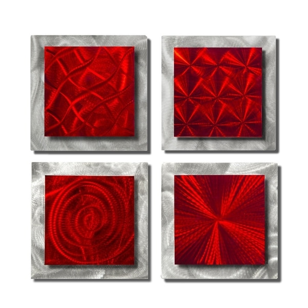 10 of Each 4 x 4 Inch Navy and Red with Co-ordinating Squares 40