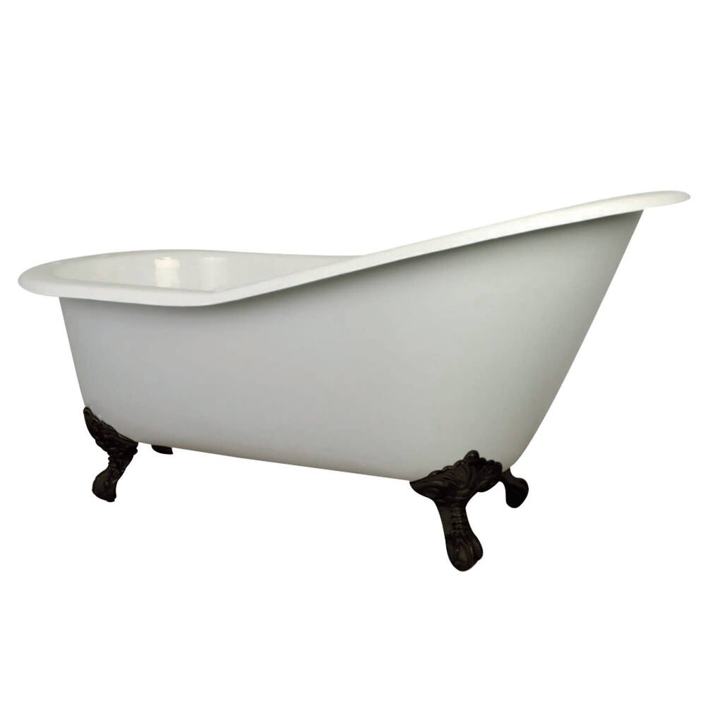 Kingston Brass Aqua Eden 61" Clawfoot Cast Iron Soaking Tub with
