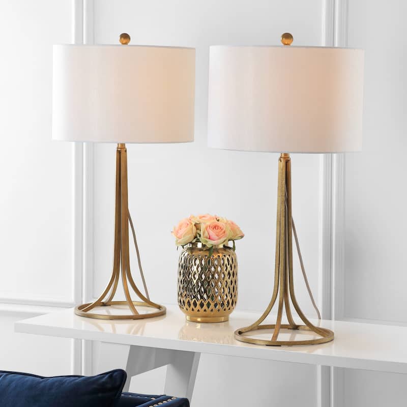 SAFAVIEH Lighting Alexa 30-inch Antique Bronze Table Lamp (Set of 2) - 15"x15"x30" - 15Wx15Dx30H