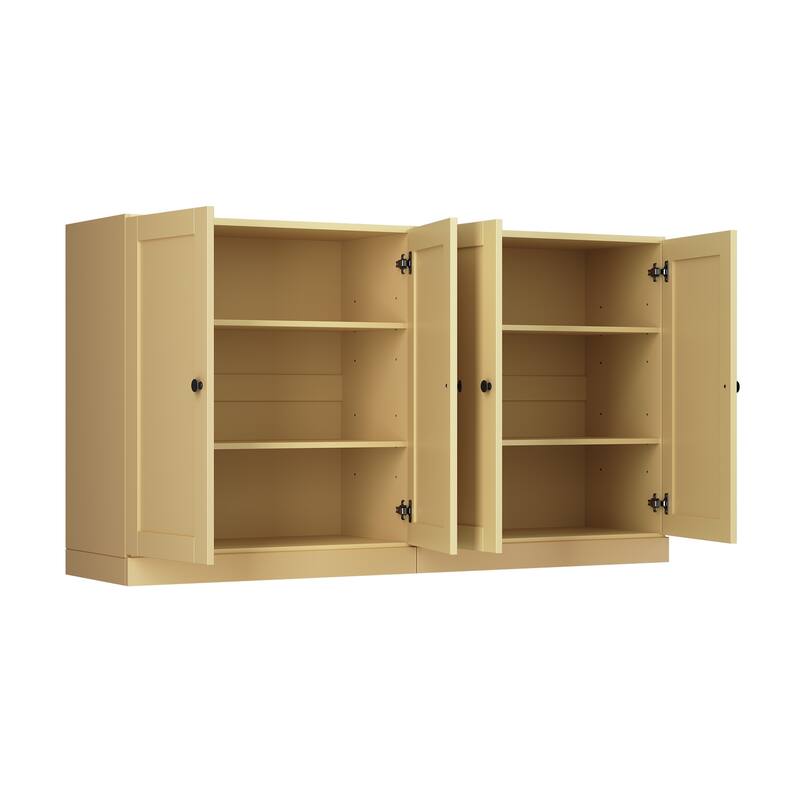 Palace Imports 100% Solid Wood 64" Sideboard with Raised Panel Doors & Adjustable Shelves