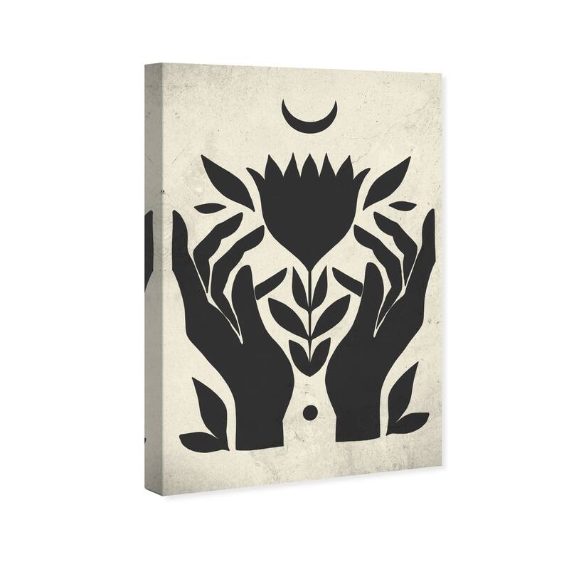 Wynwood Studio Canvas Floral Lunar Floral Blossom Black and Pastel Black Modern & Contemporary Wall Art Canvas Print