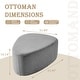 preview thumbnail 23 of 42, 43" Rounded Triangle Upholstered Ottoman, Oversize Fabric Ottoman Footstool