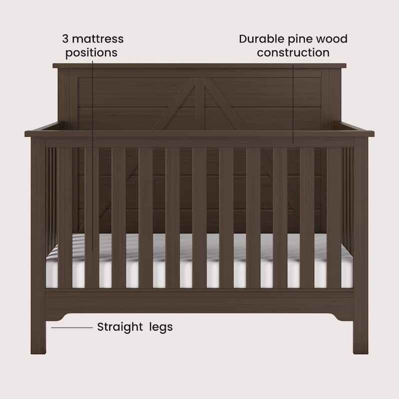 Forever Eclectic Woodland 4-in-1 Convertible Baby Crib
