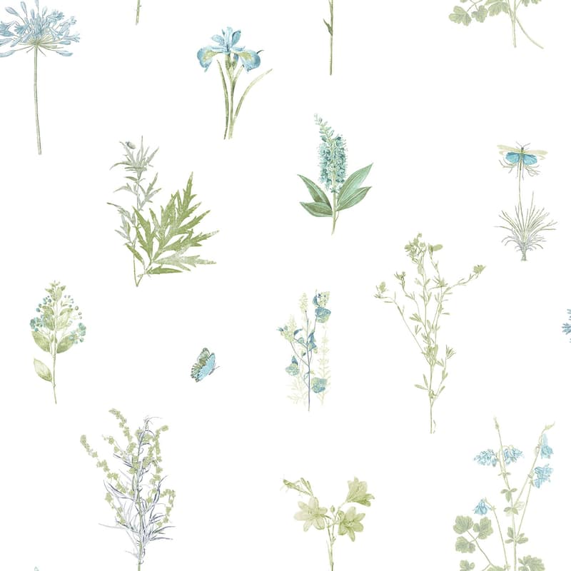 Galerie Wallcoverings Evergreen Botanical Floral Leaf Vinyl on Non-woven Matte Wallpaper Roll
