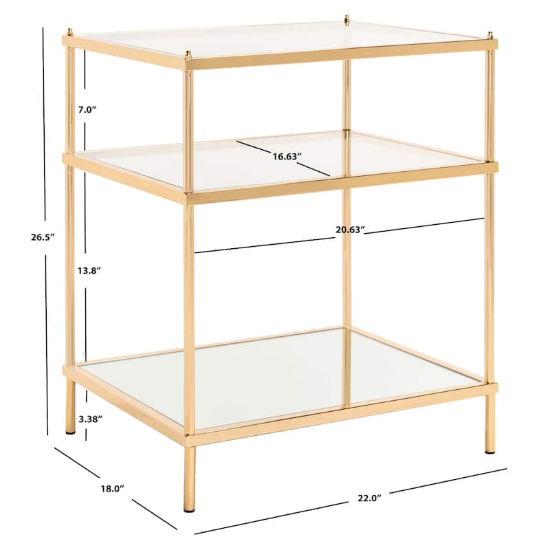 SAFAVIEH Vida 3-Tier Accent Table - 22" W x 18" D x 27" H - 22Wx18Dx27H