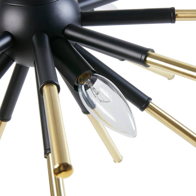INK+IVY Ely 3-Light Spiked Chandelier - Matte Black /Gold