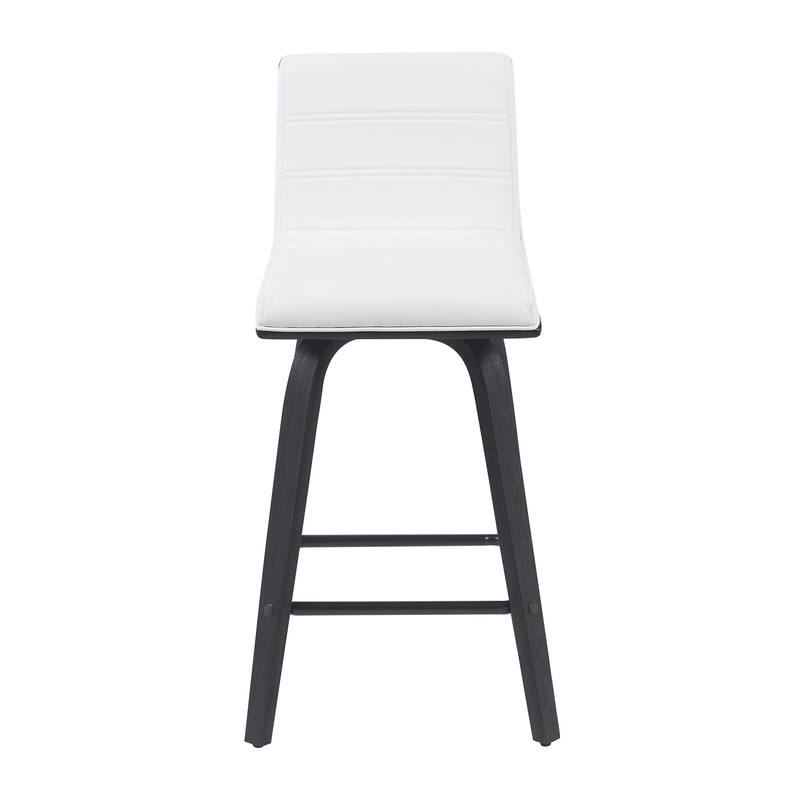 Skara Mid-Century Swivel Counter Stool, Upholstered Counter Height Chair with Bentwood Legs