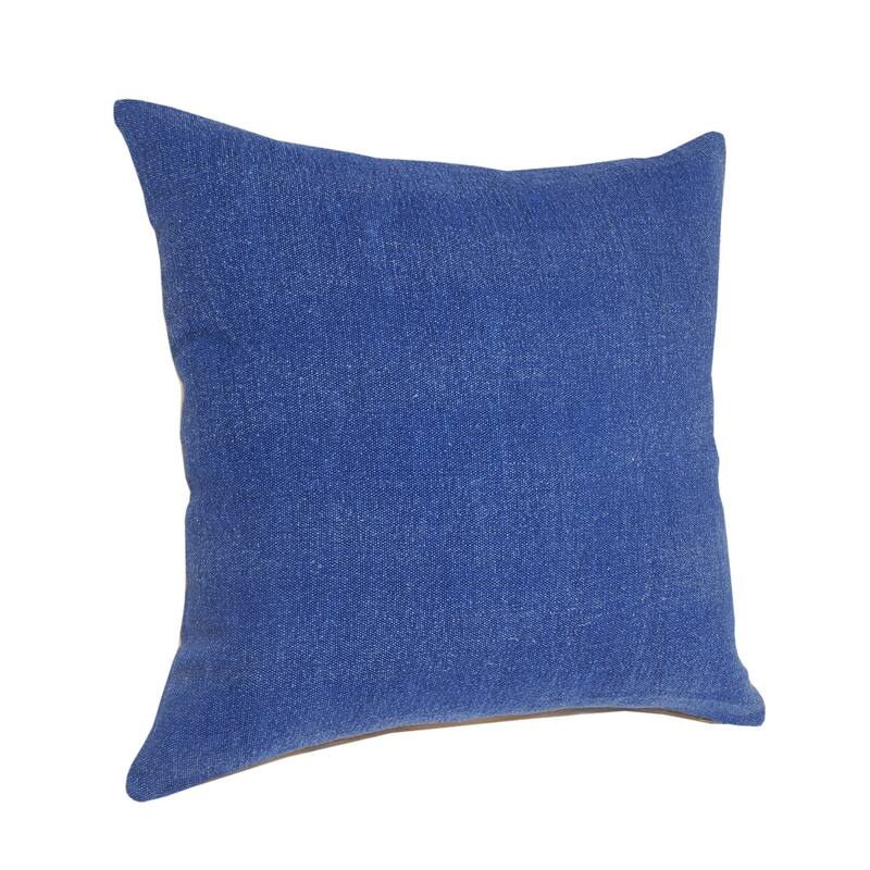 Textured Cotton Square Throw Pillow - 20" - Blue