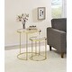 preview thumbnail 1 of 0, Maylin 2-piece Round Glass Top Nesting Table Set Gold
