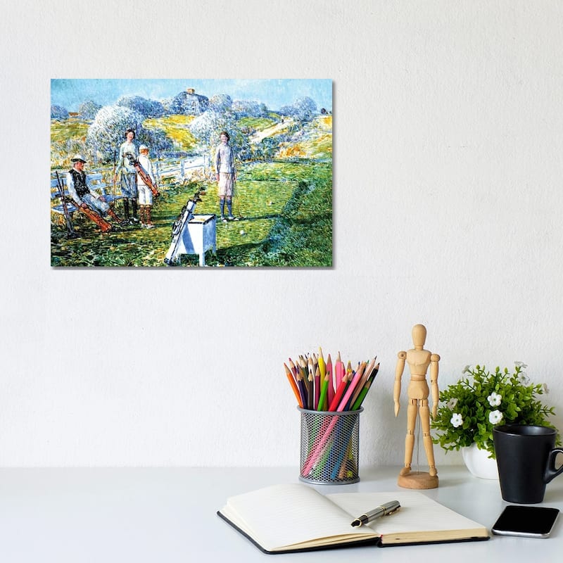 iCanvas "A Game of Golf, 1923 " by Childe Hassam Canvas Print - 8x12x0.75