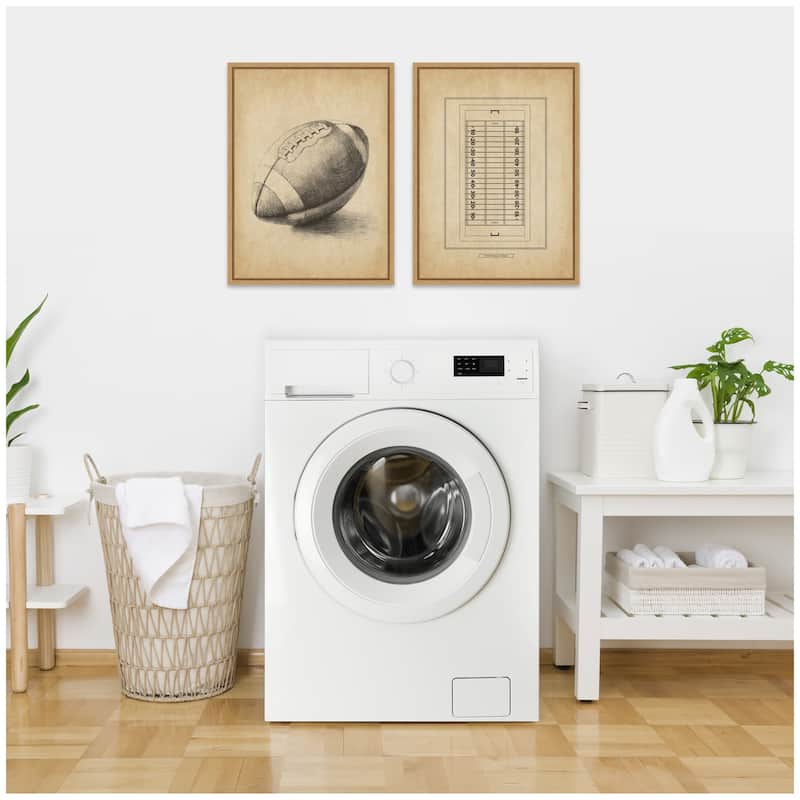 Kate and Laurel Antique Football 2 Piece Framed Canvas Wall Art Set by The Creative Bunch Studio