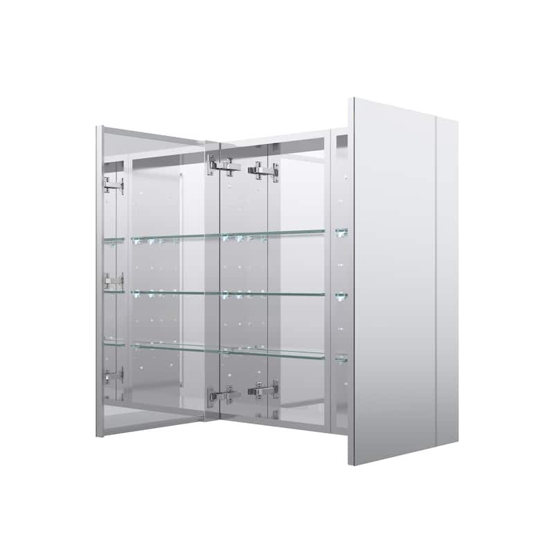 28''W X 30''H Recessed Or Surface Wall Mount Bathroom Medicine Cabinet With Adjustable Glass Shelves