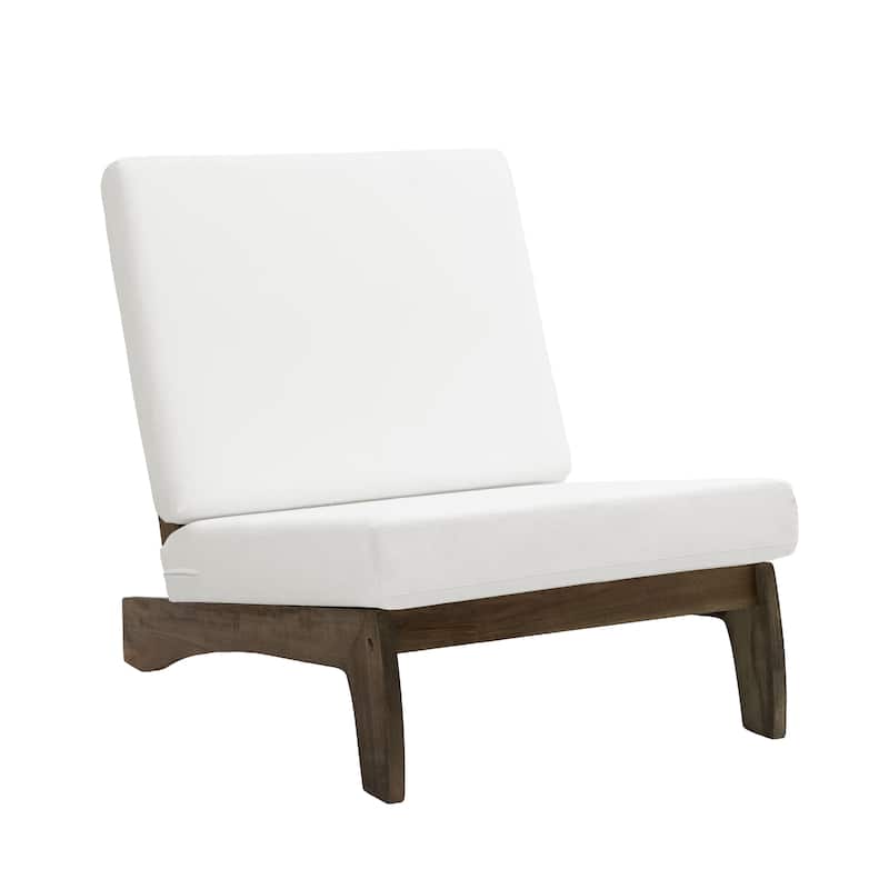 Outdoor Furniture Teak Wood Armless Loveseat Sofa With Cushion