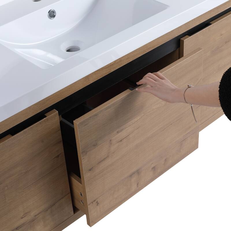 Beingnext 24"/30"/48" Bathroom Vanity with Sink, Floating Bathroom Vanity With Soft Close Door