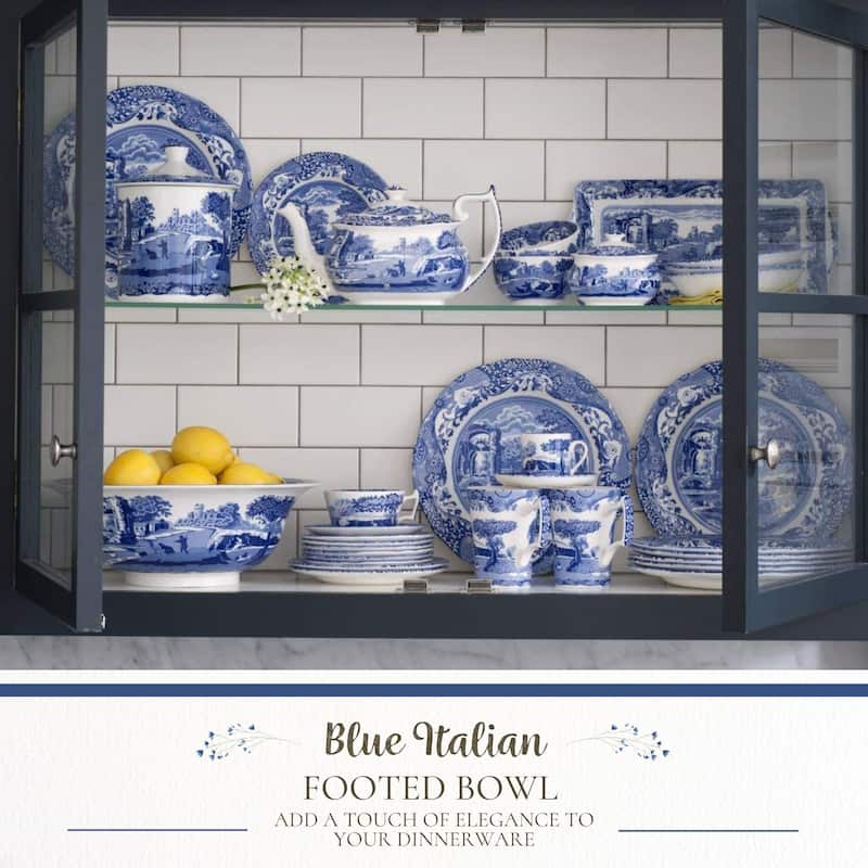 Spode Blue Italian Footed Serving Bowl - 4.75-Inch