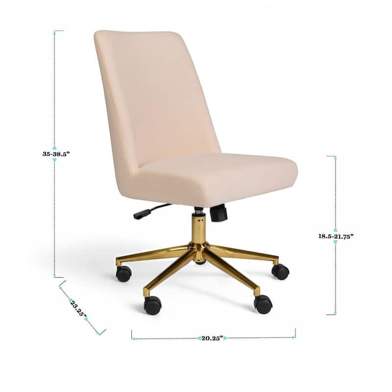 Martha Stewart Upholstered Height Adjustable Swivel Home Office Chair