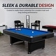 preview thumbnail 9 of 7, Hathaway Hustler Billiard Pool Game Room Table with Ball Return - Black with Blue Felt