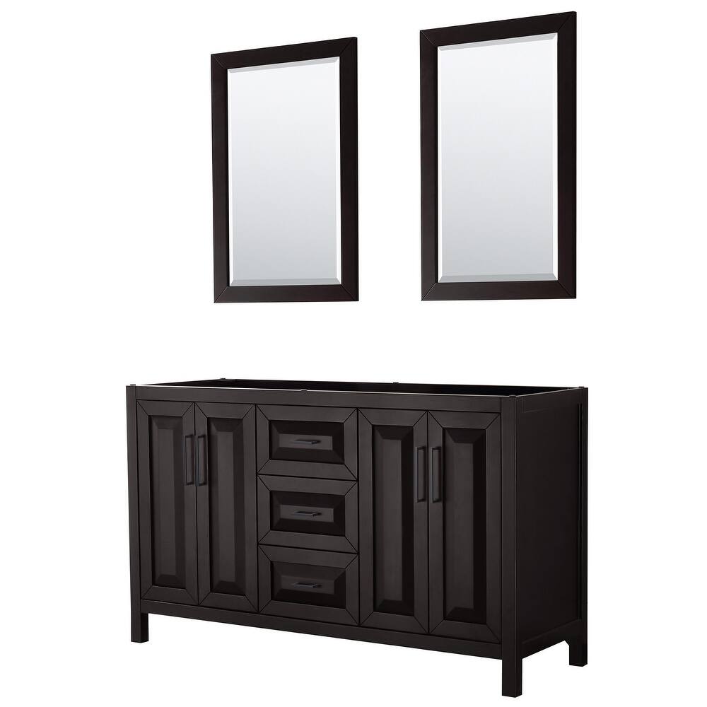 Wyndham Collection Daria 59" Double Free Standing Vanity Cabinet -