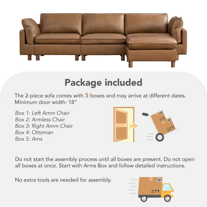 Spruce & Spring Modular Cloud Couch Sofa with Wood Legs for Living Room