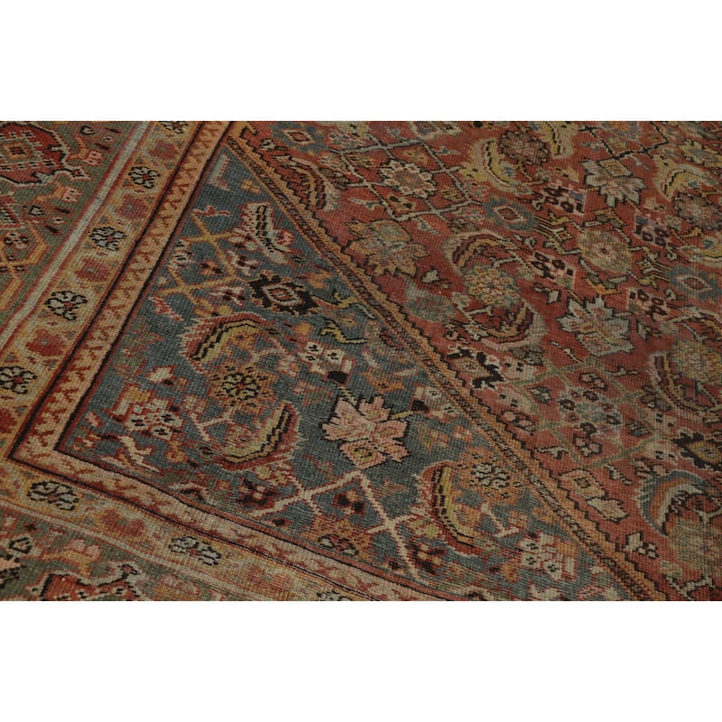 Hand Knotted Oriental 100% Wool Carpet Traditional Floral Oranges & Rust Sultanabad Area Rug - 10' 7'' X 10' 0''