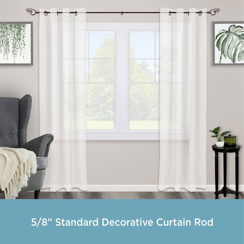 Kenney Valencia 5/8" Standard Decorative Window Curtain Rod