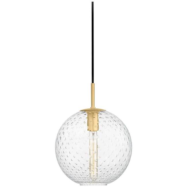 Hudson Valley Lighting Rousseau Single Light 11" Wide Pendant - Aged Brass / Clear