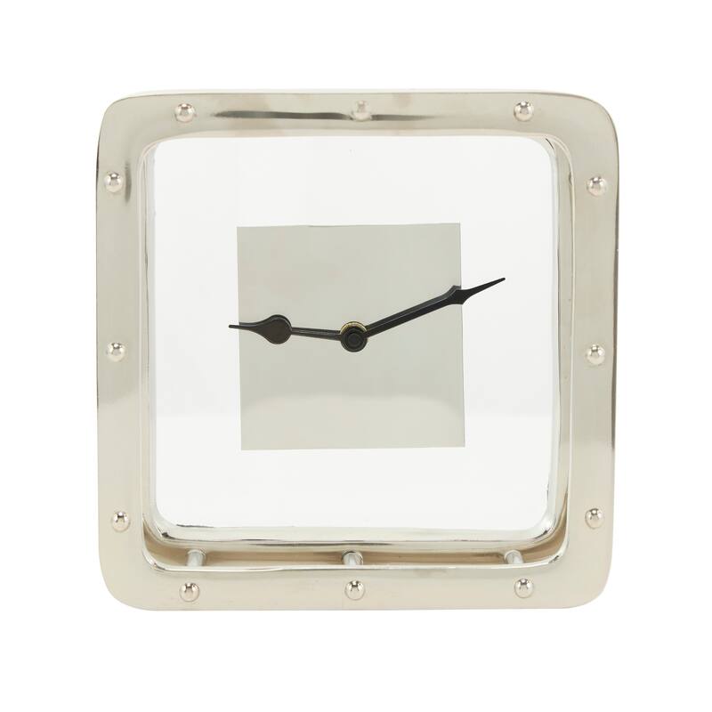 Silver Aluminum Dimensional Open Frame Geometric Clock
