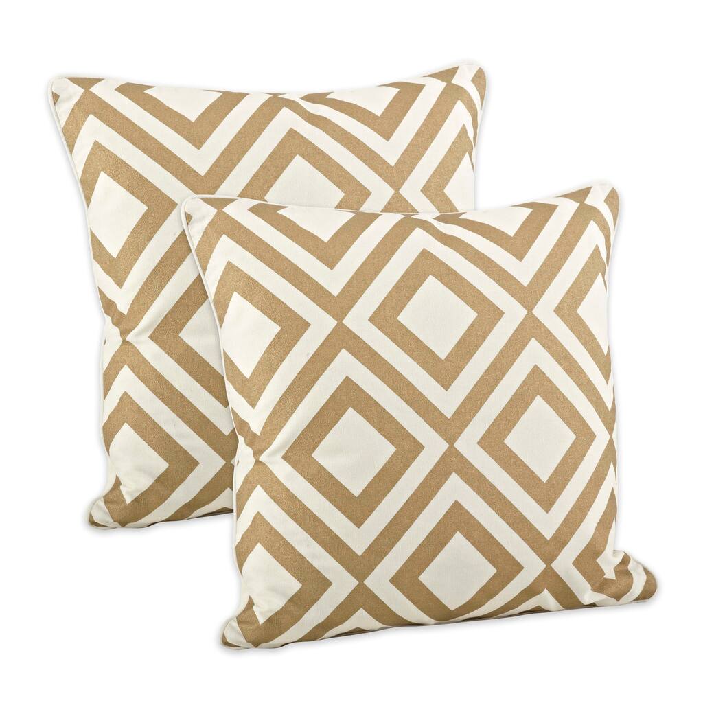 Printed Throw Pillow Cover With Diamond Design (Set of 2)