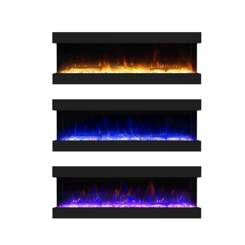 Electric Fireplace Heater with Multi Color Flam