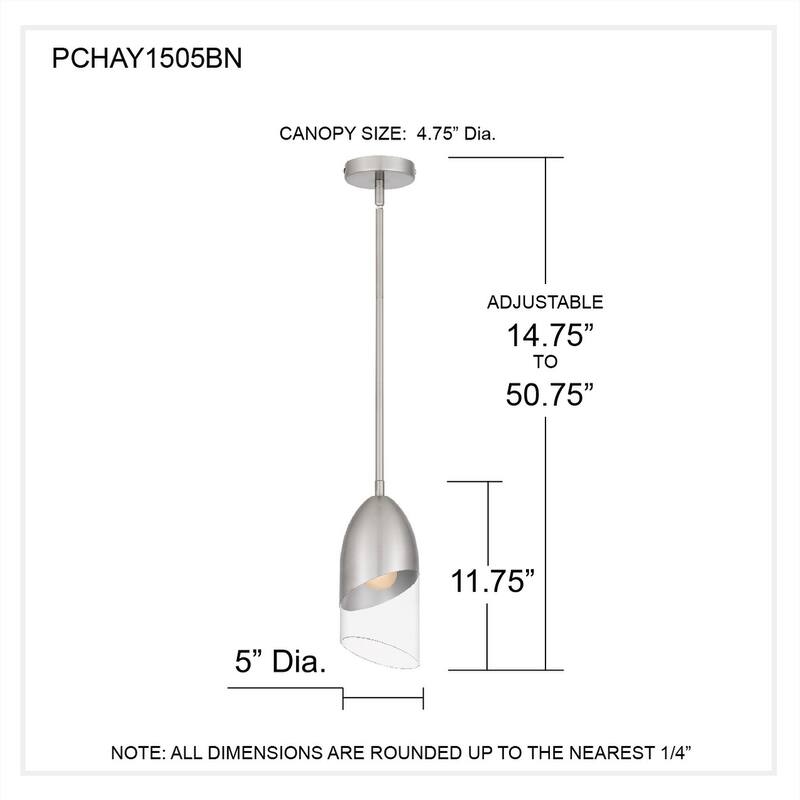 Haynes 1-Light Brushed Nickel Mini Pendant Light