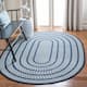 SAFAVIEH Handmade Braided Levina Country Rug - 8' x 10' Oval - Ivory/Navy