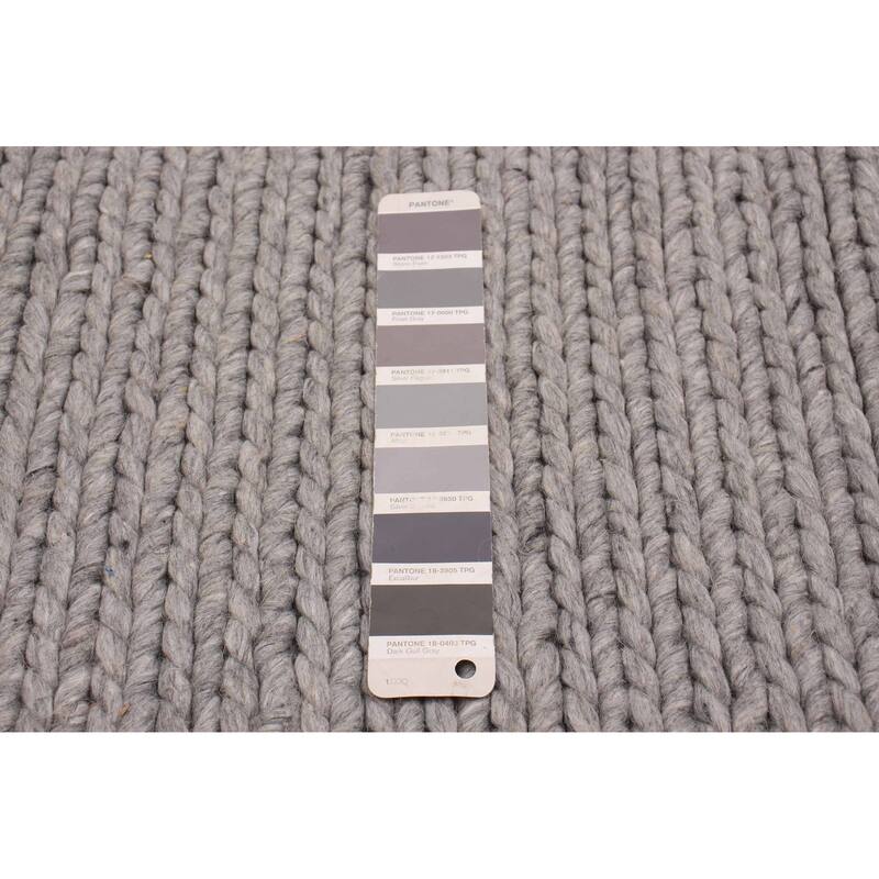 ECARPETGALLERY Braid weave Sienna Grey Wool Rug - 1'11 x 9'3