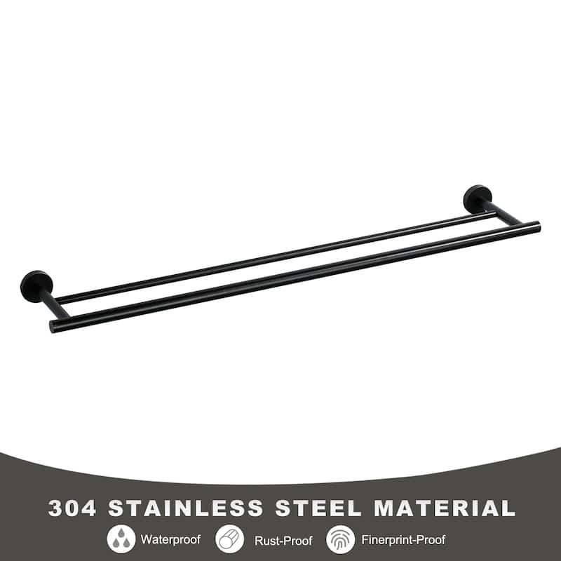 WOWOW Wall Mounted Stainless Steel Double Towel Bar