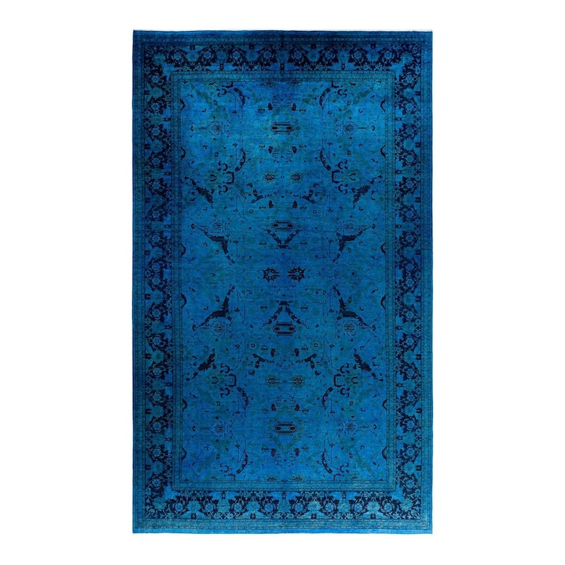 Fine Vibrance One-of-a-Kind Hand-Knotted Area Rug - Blue, 9' 2" x 16' 6" - 9' 2" x 16' 6"