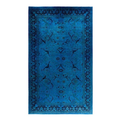 Fine Vibrance One-of-a-Kind Hand-Knotted Area Rug - Blue, 9' 2" x 16' 6" - 9' 2" x 16' 6"