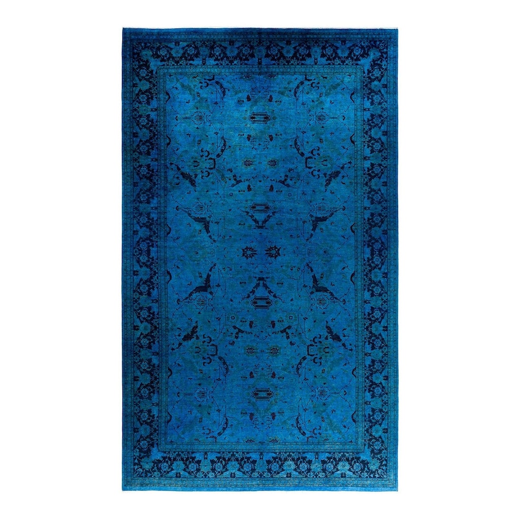 Fine Vibrance One-of-a-Kind Hand-Knotted Area Rug - Blue, 9' 2" x 16' 6" - 9' 2" x 16' 6"