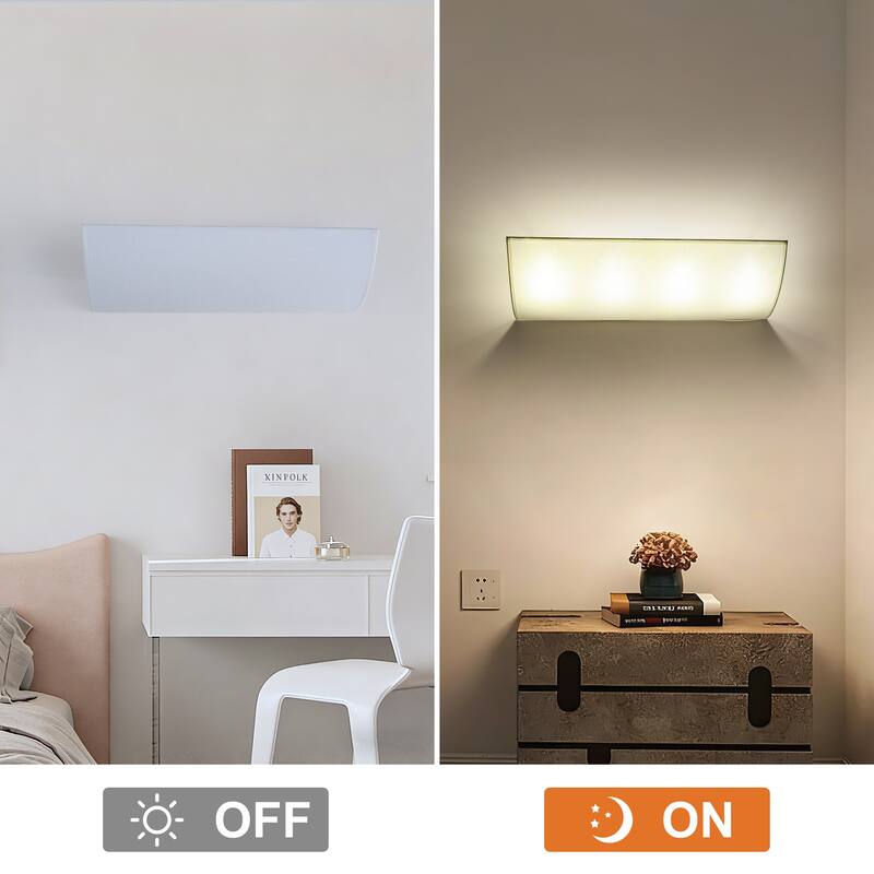 3-Light Modern Minimalist Rectangular Black & White Wall Sconce - Matte Black