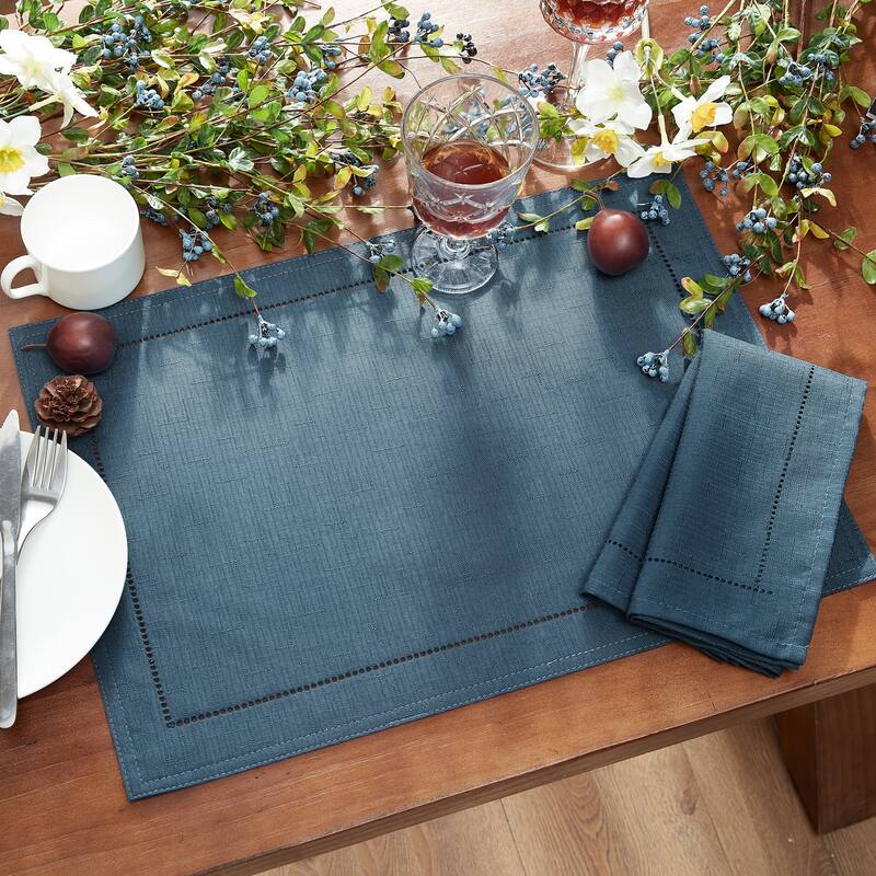 Alison Eyelet Punched Border Fabric Placemat, Set of 4