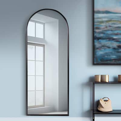 Allan Andrews Metal Framed Full Length Arched Wall and Dressing Mirror