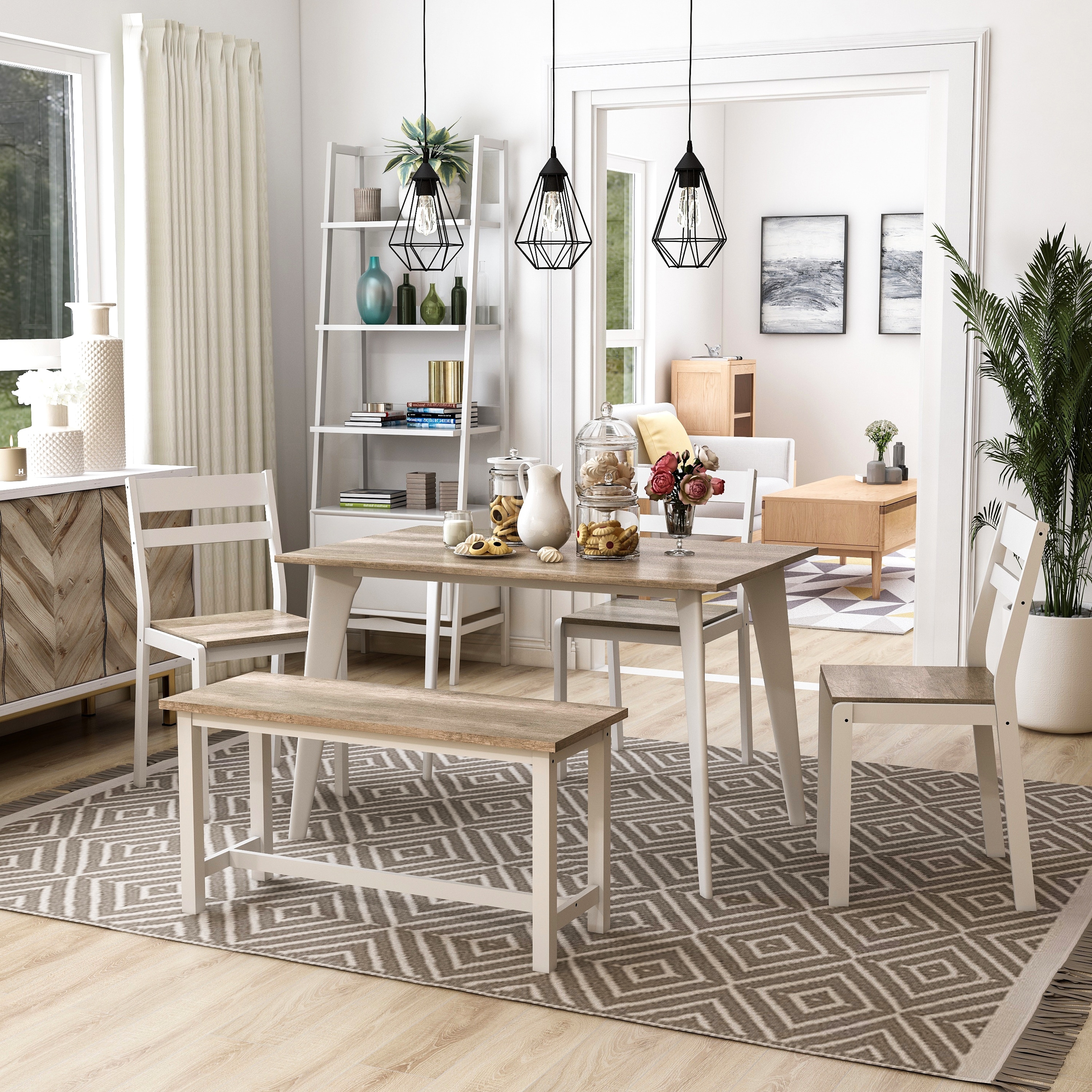 Furniture Of America Sabina Modern 5 Piece Dining Set With Bench On Sale Overstock 30650019